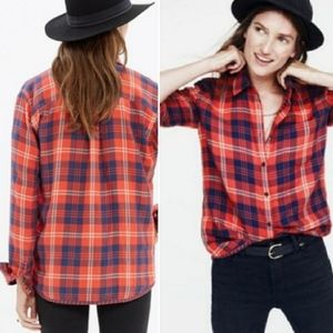 MADEWELL Ex Boyfriend Ember Plaid Shirt, Sz M